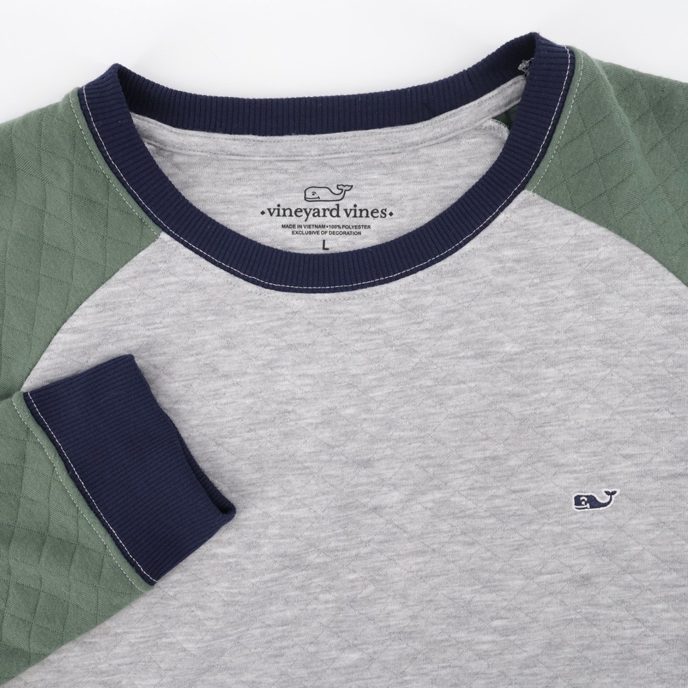 Vineyard Vines Quilted Raglan Sweatshirt Long Sleeve Shirt Mens Large